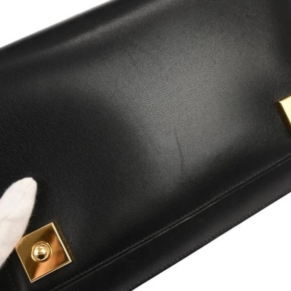 Hermes Black Box Calf Piano Handbag 19X □C - Picture 3 of 10